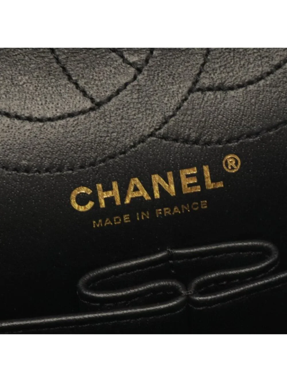 Chanel Shoulder Bag 2.55 Quilted Stitch Double Flap Black Caviar Leather Chain